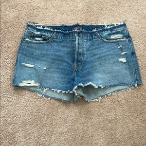 A&F distressed jean shorts